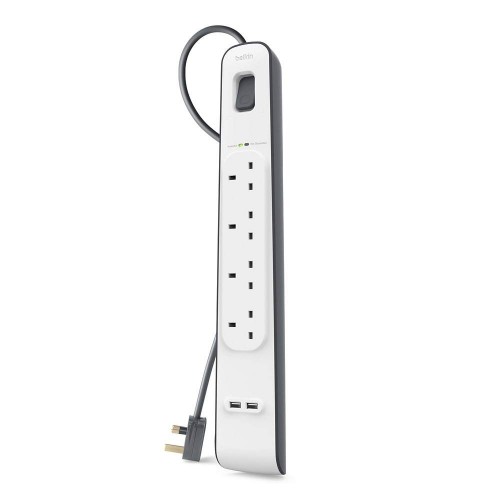BELKIN 2.4 安培 USB 充電 4 位防雷保護拖板 BELKIN 2.4 安培 USB 充電 4 位防雷保護拖板